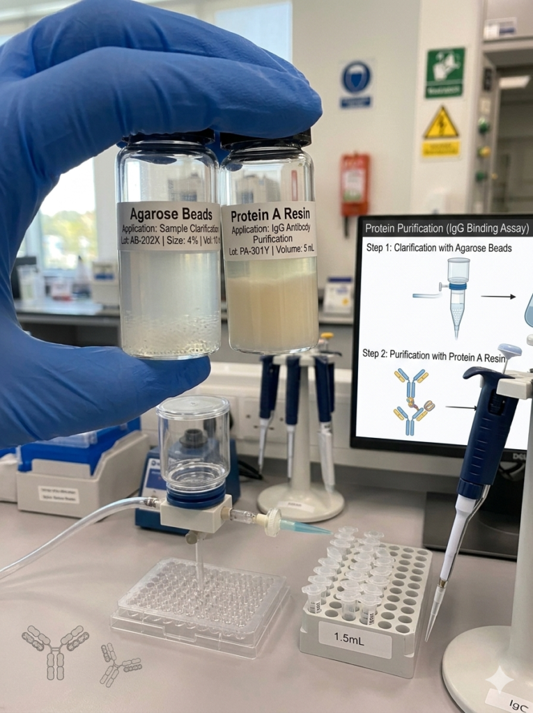 agarose beads & protein a resin