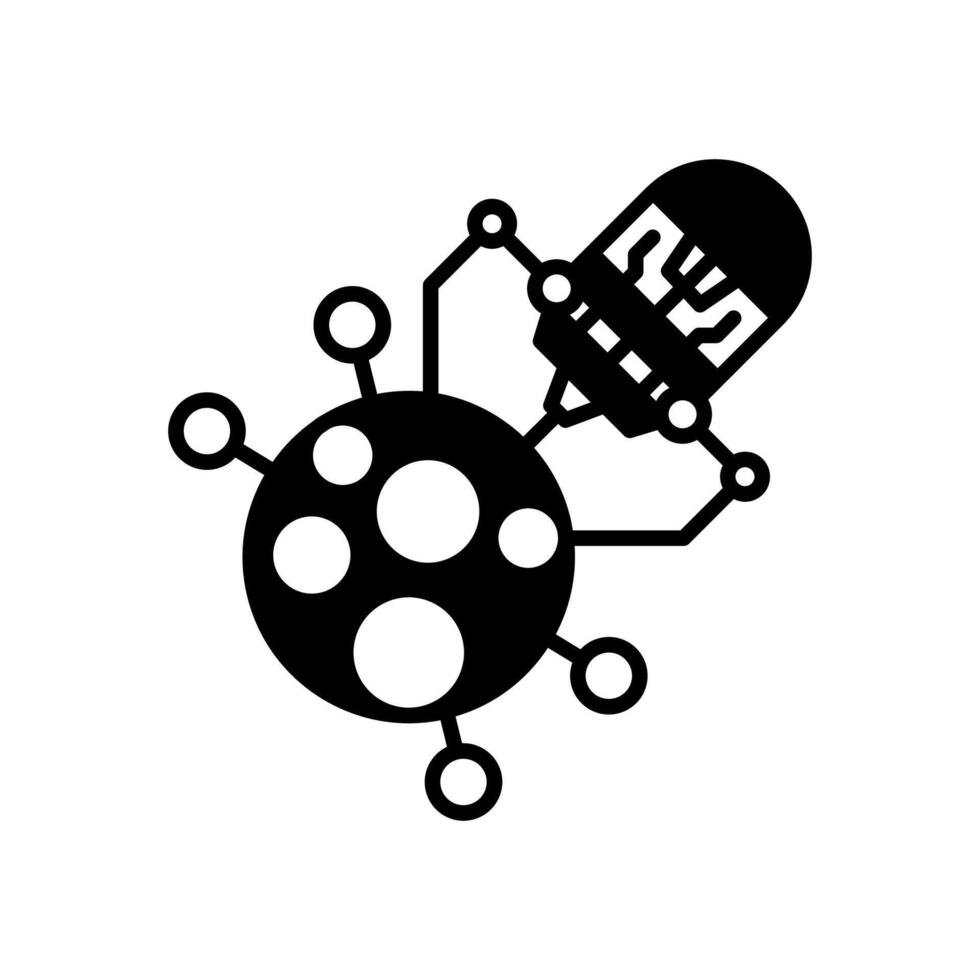 nanotechnology icon in logotype vector